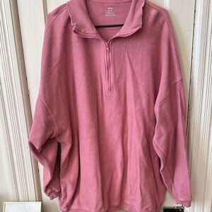 Aerie Pink Quarter-Zip Sweatshirt